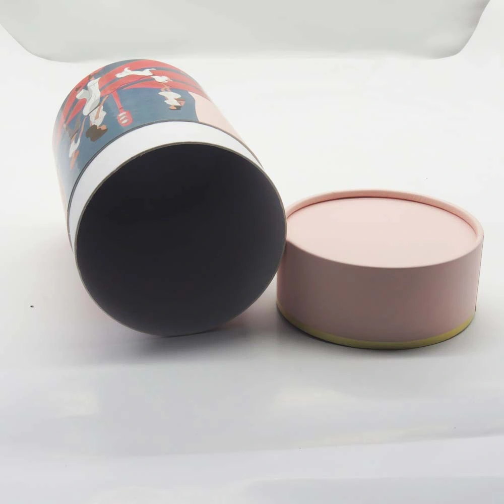 Custom Round Gift Tea Candle Cosmetic Packing Deodorant Stick Lip Balm Lipstick Packaging Cylinder Push up Kraft Paper Cardboard Paper Box Paper Tube