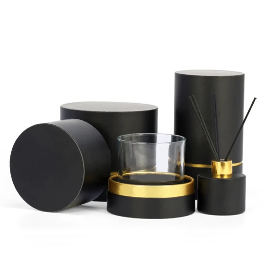 Firstsail, круглая коробка для свечей на заказ, Verpackung, тростниковый диффузор, банка-флакон, косметическая парфюмерная стеклянная черная бумажная трубка
